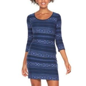Mudd Blue Striped Bodycon 3/4 Sleeve Dress Juniors' size Med NWOT